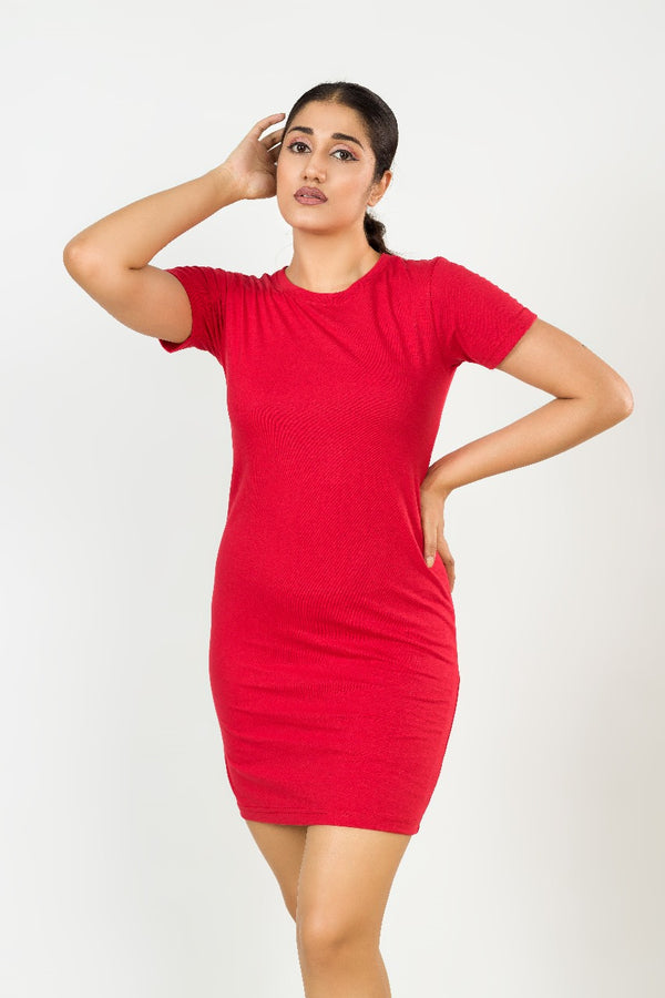 Red T- shirt Dress FEMI