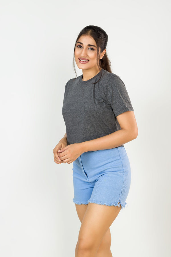 Gray Crop Top FEMI