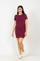 Maroon T-shirt Dress FEMI