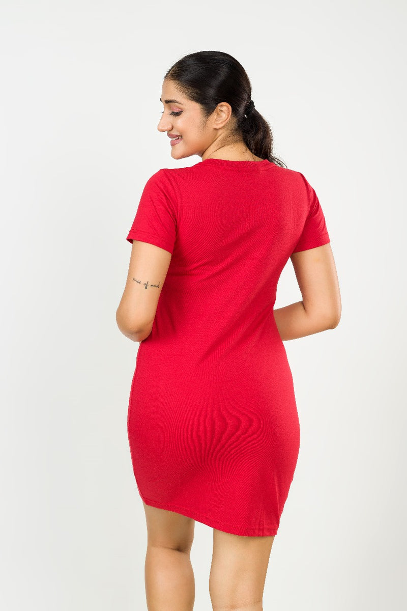Red T- shirt Dress FEMI