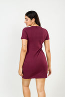 Maroon T-shirt Dress FEMI
