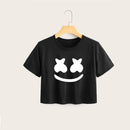 MARSHMELLO - Black Crop Top Tee FEMI