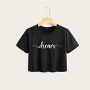 DREAM - Black Crop Top Tee FEMI