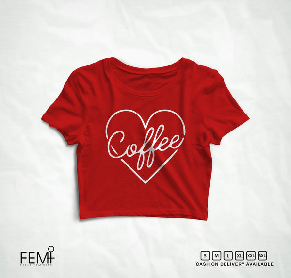 Coffee - Red Crop Top Tee FEMI
