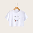 LOL - White Crop Top Tee FEMI