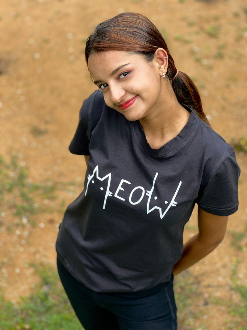 Meow Printed T-shirt FEMI