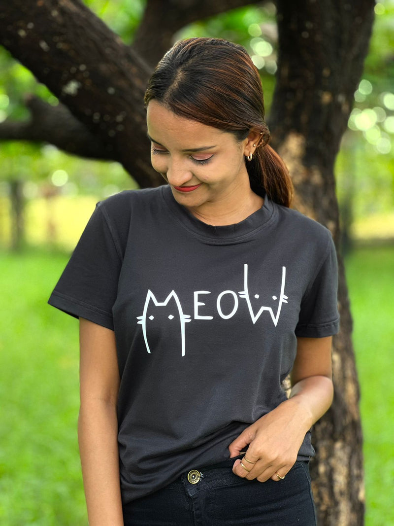 Meow Printed T-shirt FEMI