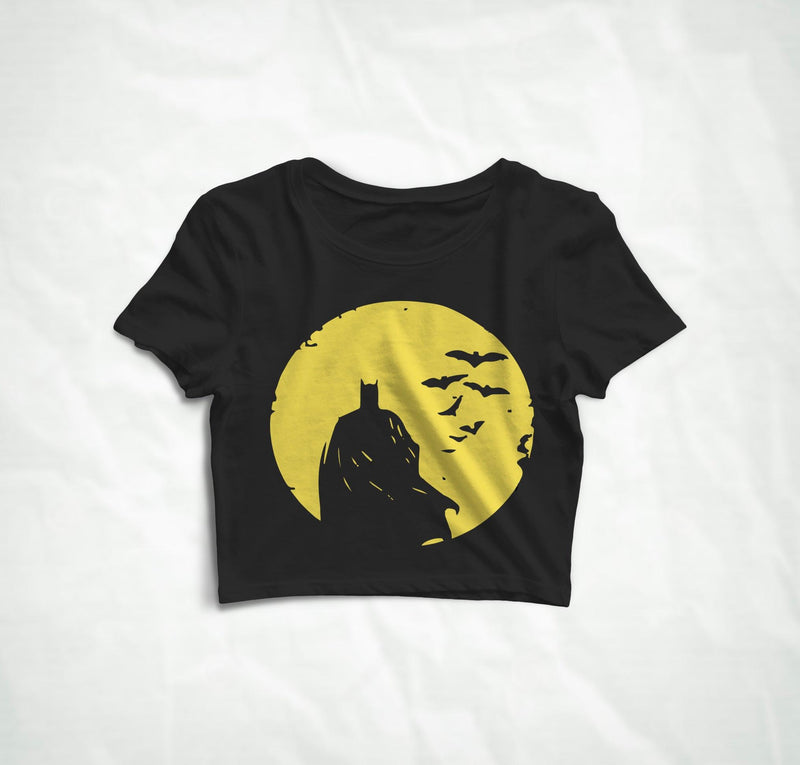 Batman Women's Crop Top T - Shirt - Black FEMI
