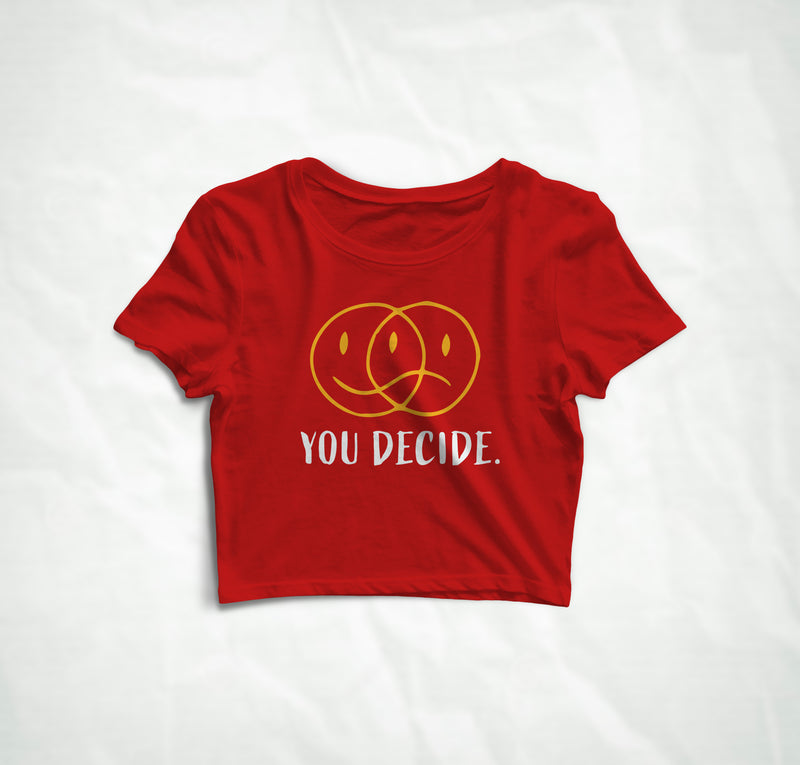 You Decide Crop Top T-Shirt - Red FEMI
